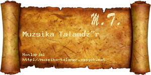 Muzsika Talamér névjegykártya